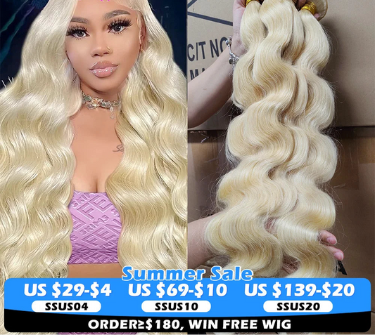 613 Blonde human Hair Bundles Body Wave
