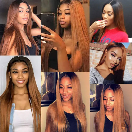 Straight Human Hair Bundles Ombre