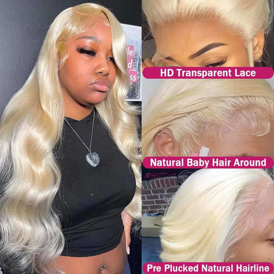 613 Human Hair 13X6 Body Wave blonde