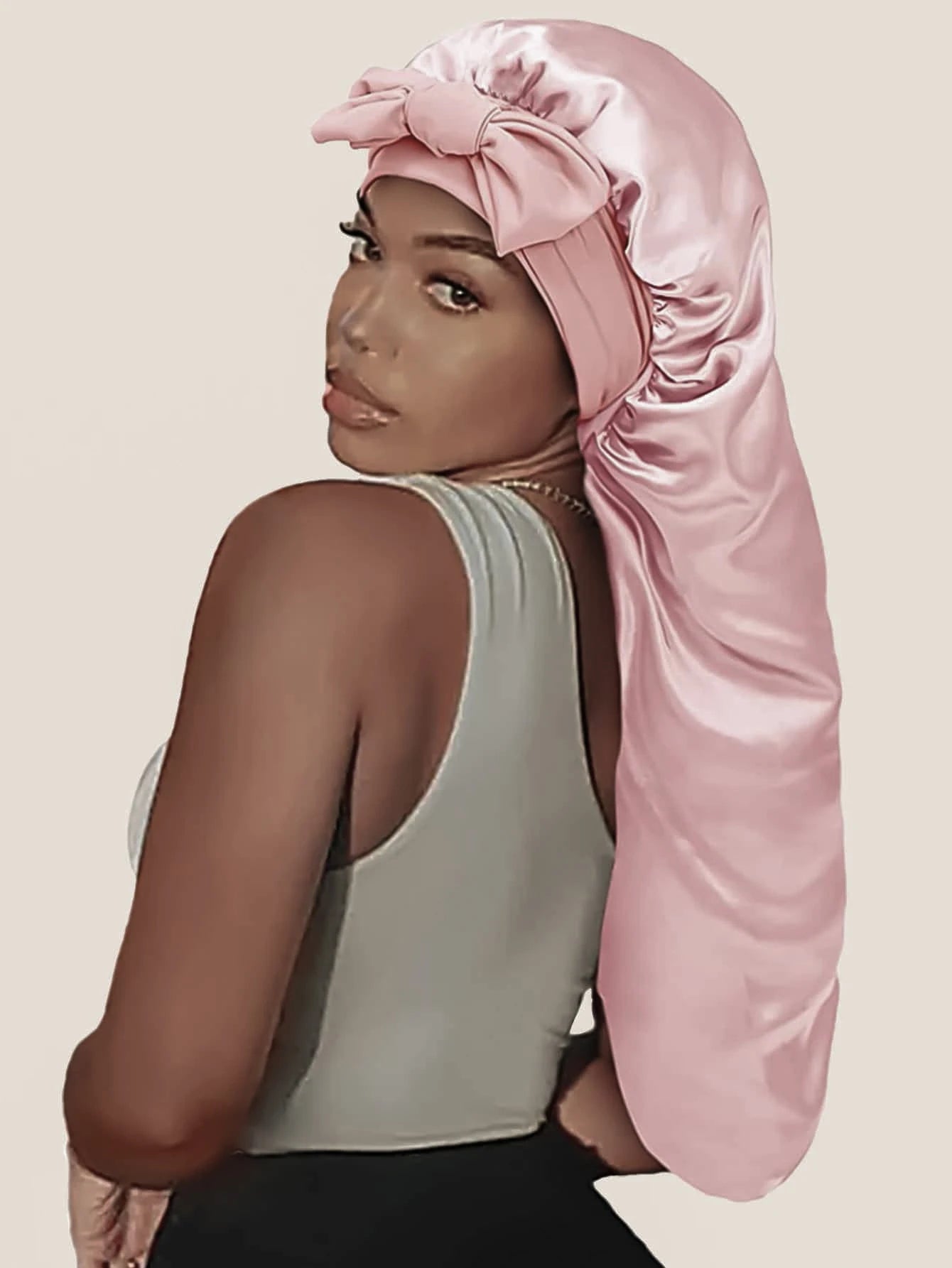 Extra Large Long Sleep Bonnet Satin