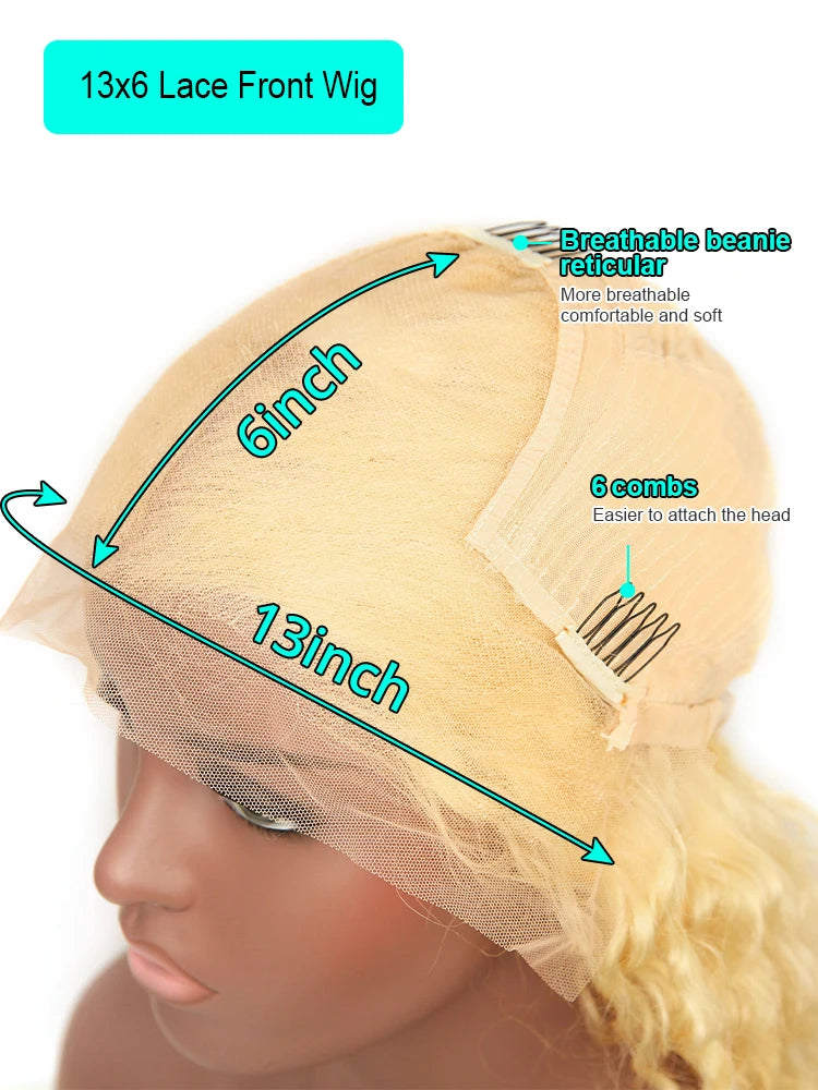 613 Honey Blonde Body Wave Frontal Human Hair