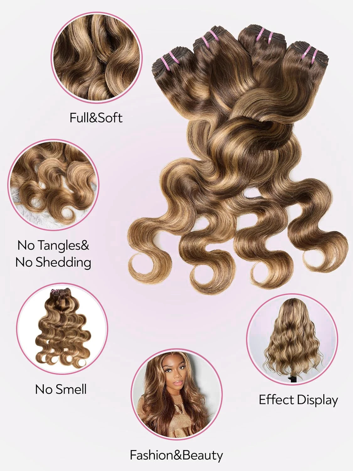 Wavy Ombre Bundles Human Hair Weave