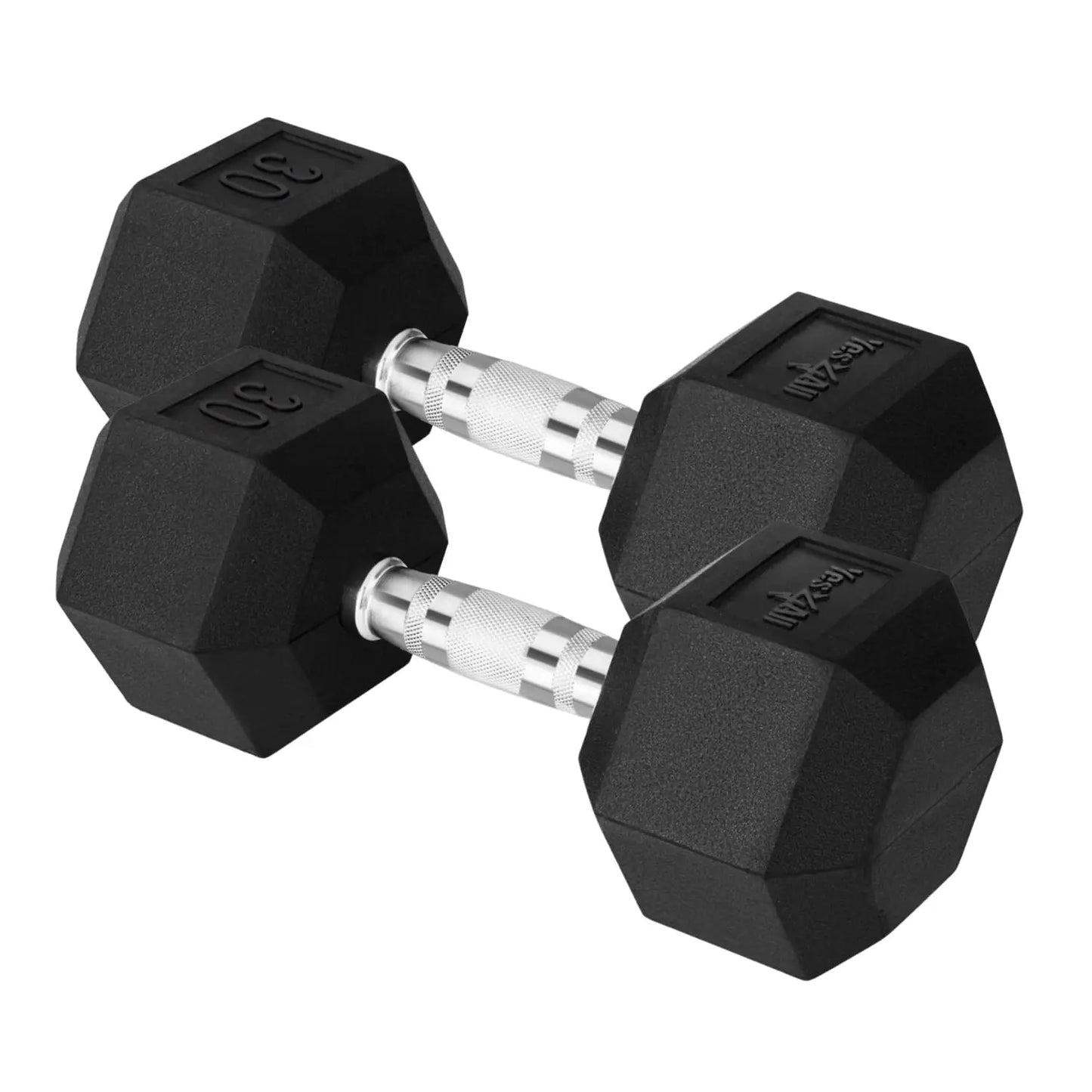 Chrome/Rubber Grip Dumbbells