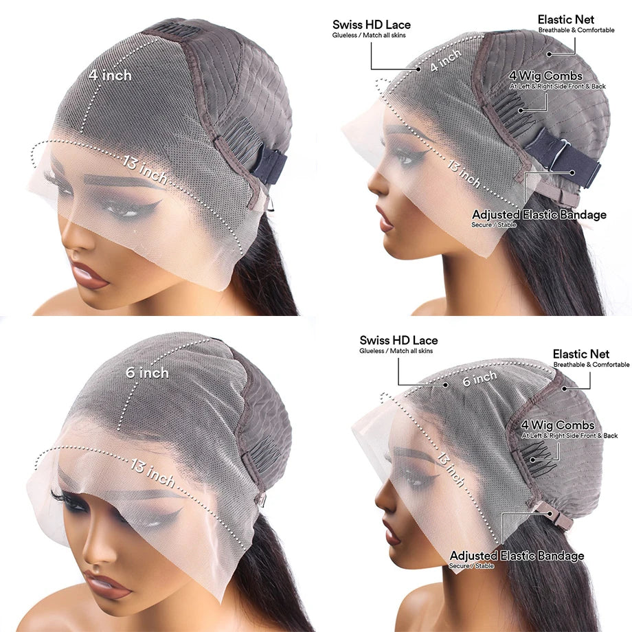 Human Hair 30 Inch Hd Transparent Lace Frontal Preplucked Black Body Wave