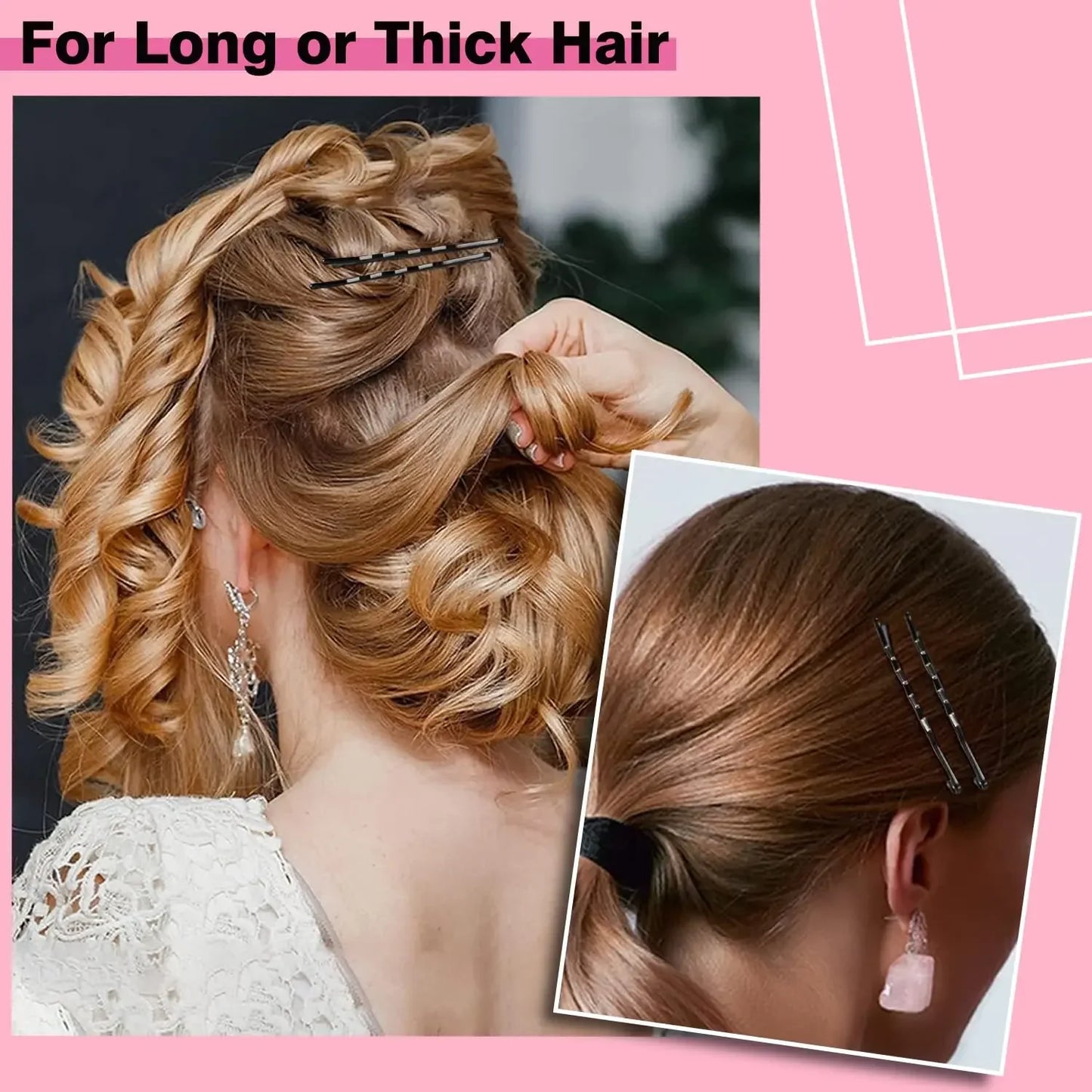 Black Straight Line Hair Clip