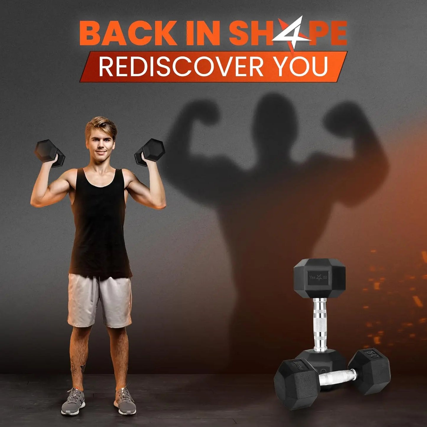Chrome/Rubber Grip Dumbbells