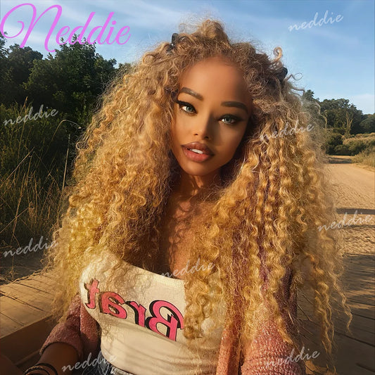 Honey Blonde Human Hair Colored Wig