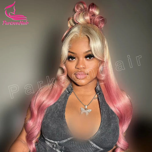 Ombre Pink  Frontal Human Hair