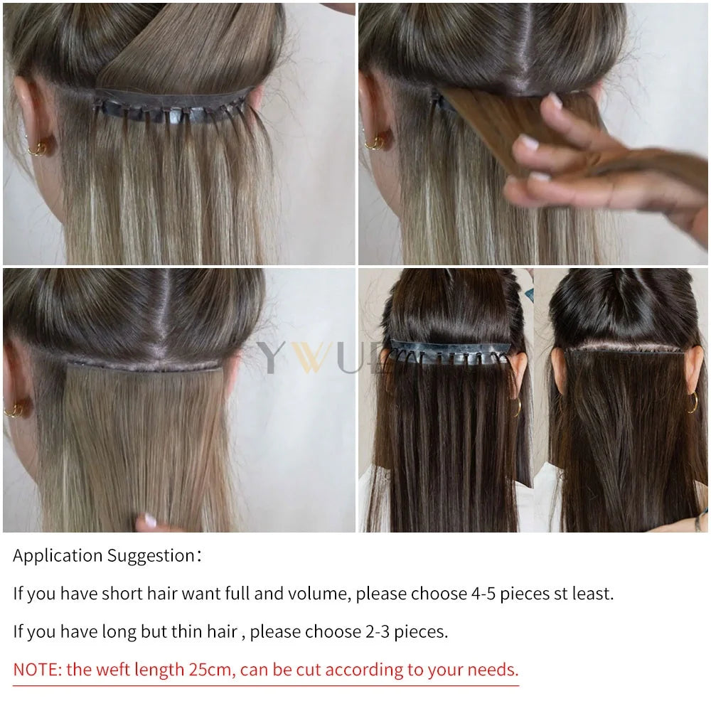 Double Inject Hole Weft Human hair Micro Loop Bundles