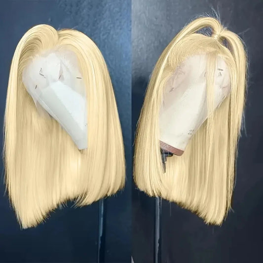 200 Density Straight Lace Frontal Human Hair blonde