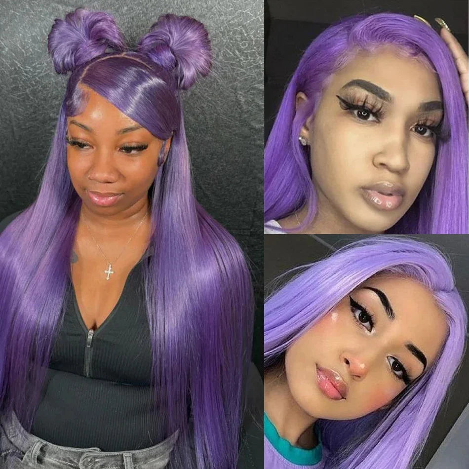 Lavender Purple Lace Frontal Wig Human