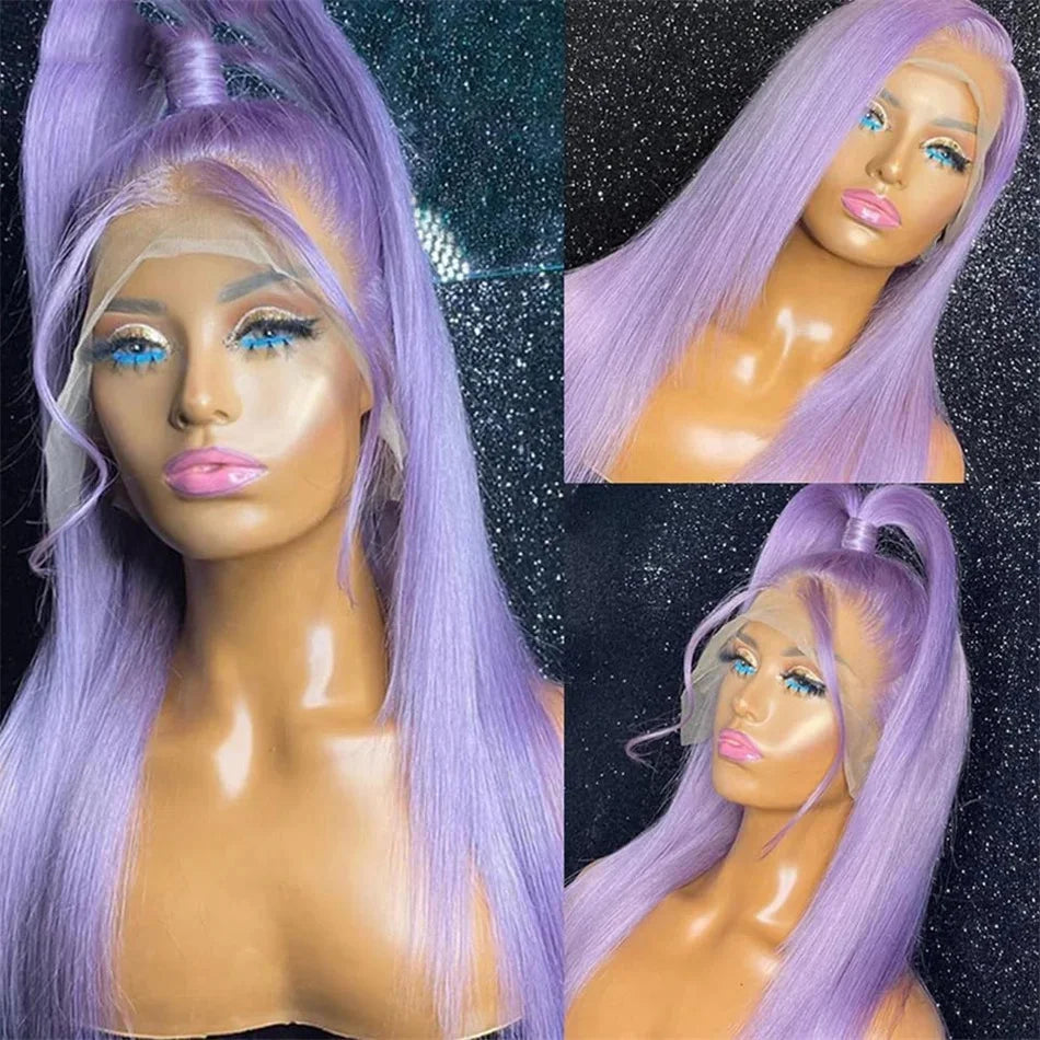 Lavender Purple Lace Frontal Wig Human