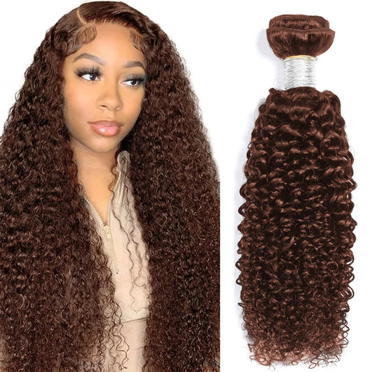 Chocolate Brown Kinky Curly Human Hair Bundles
