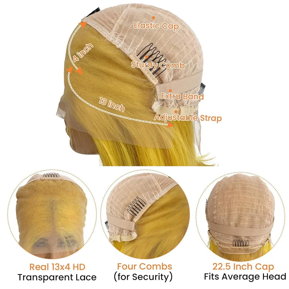 Light Yellow Human Hair wavy