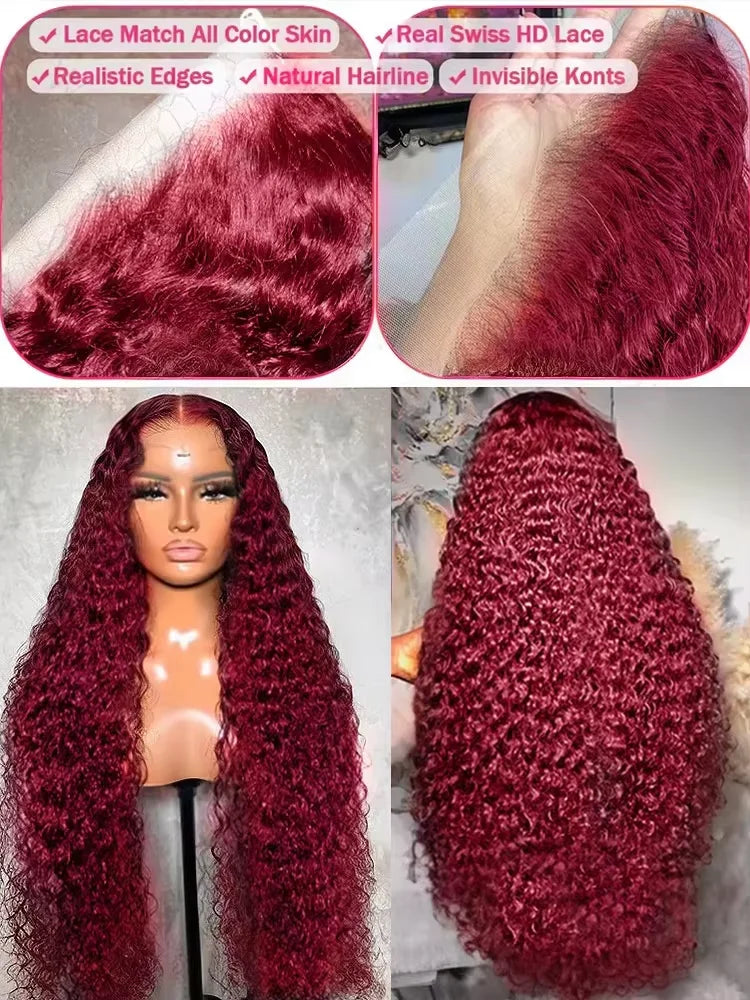 Deep Wave 99J Burgundy 13x4 Lace