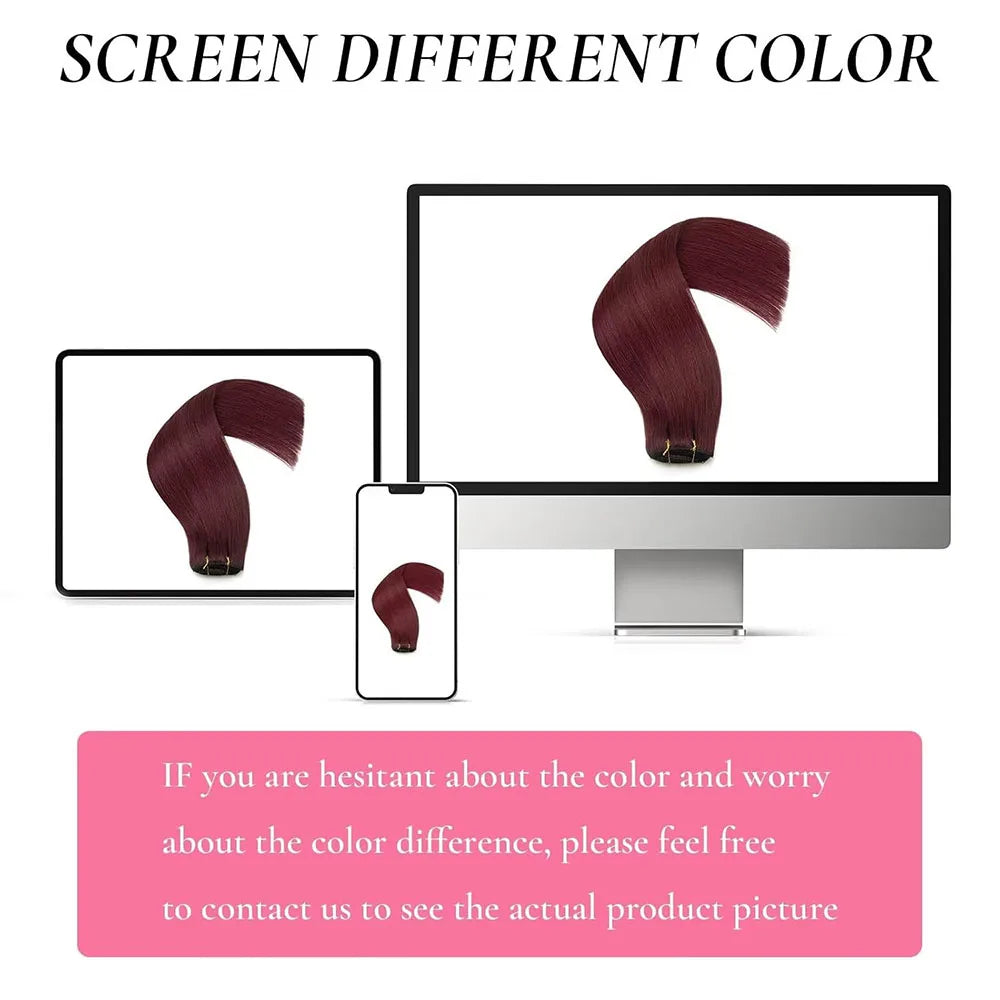 Burgundy  Straight Clip-In