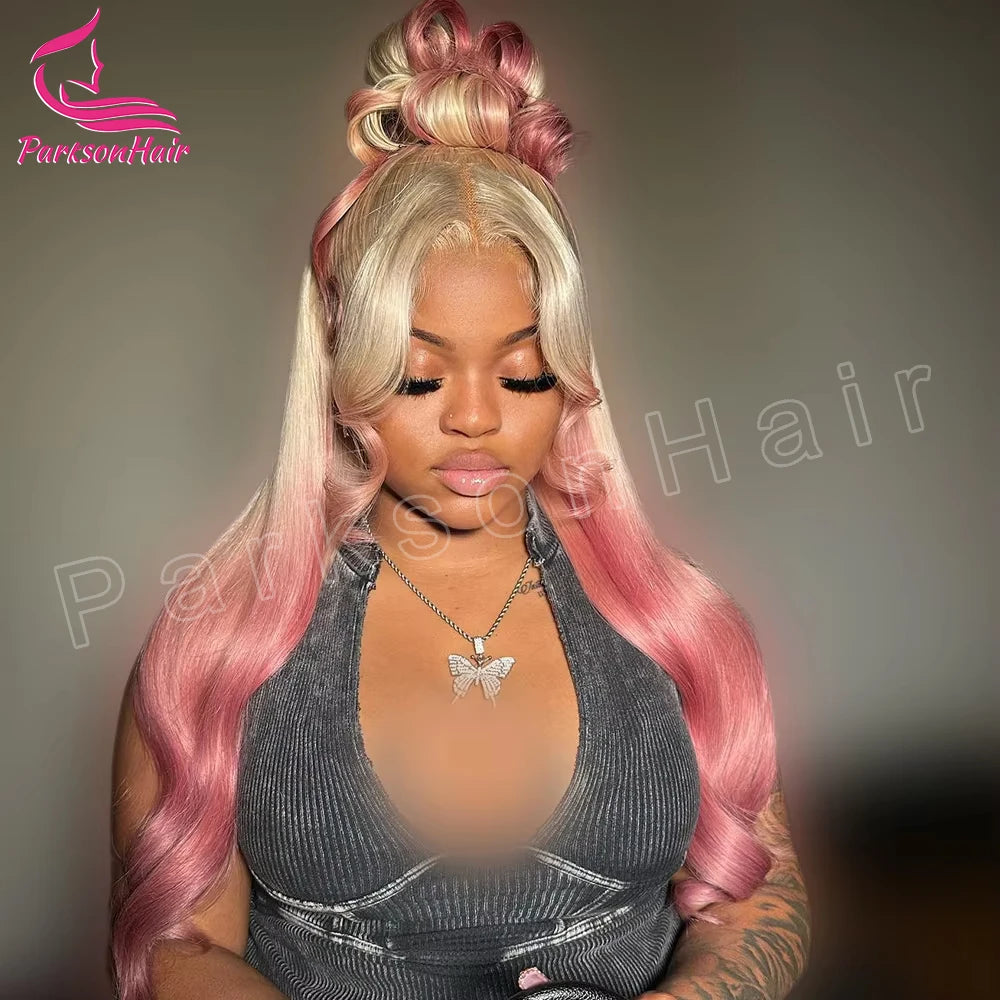 Ombre Pink  Frontal Human Hair