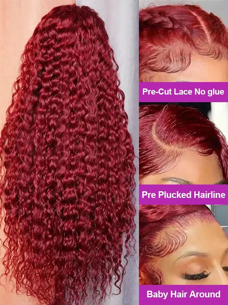Deep Wave 99J Burgundy 13x4 Lace
