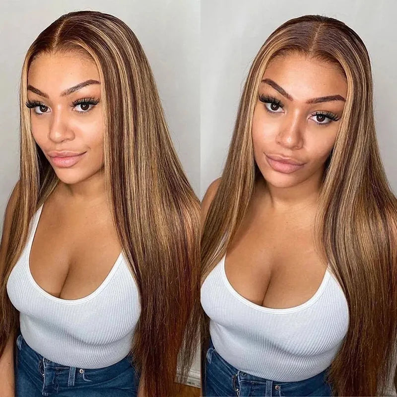 Straight  Bundles Piano Color dark brown and blonde