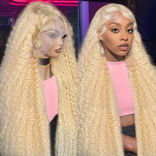 613 Blonde Deep Wave Frontal  30 Inch Human Hair