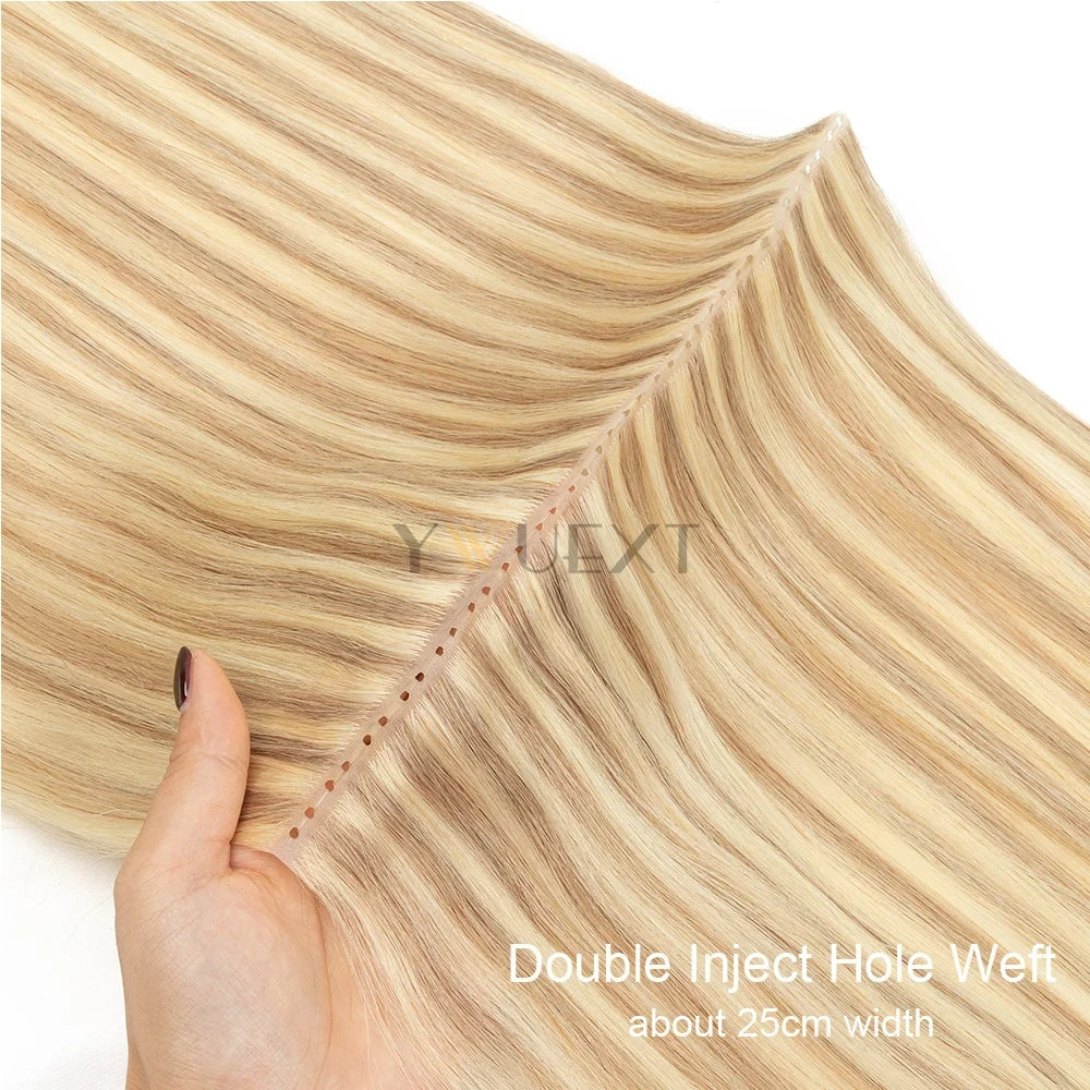 Double Inject Hole Weft Human hair Micro Loop Bundles