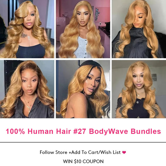 Ash Blonde Hair Brazilian Body Wave  Human Hair Bundles