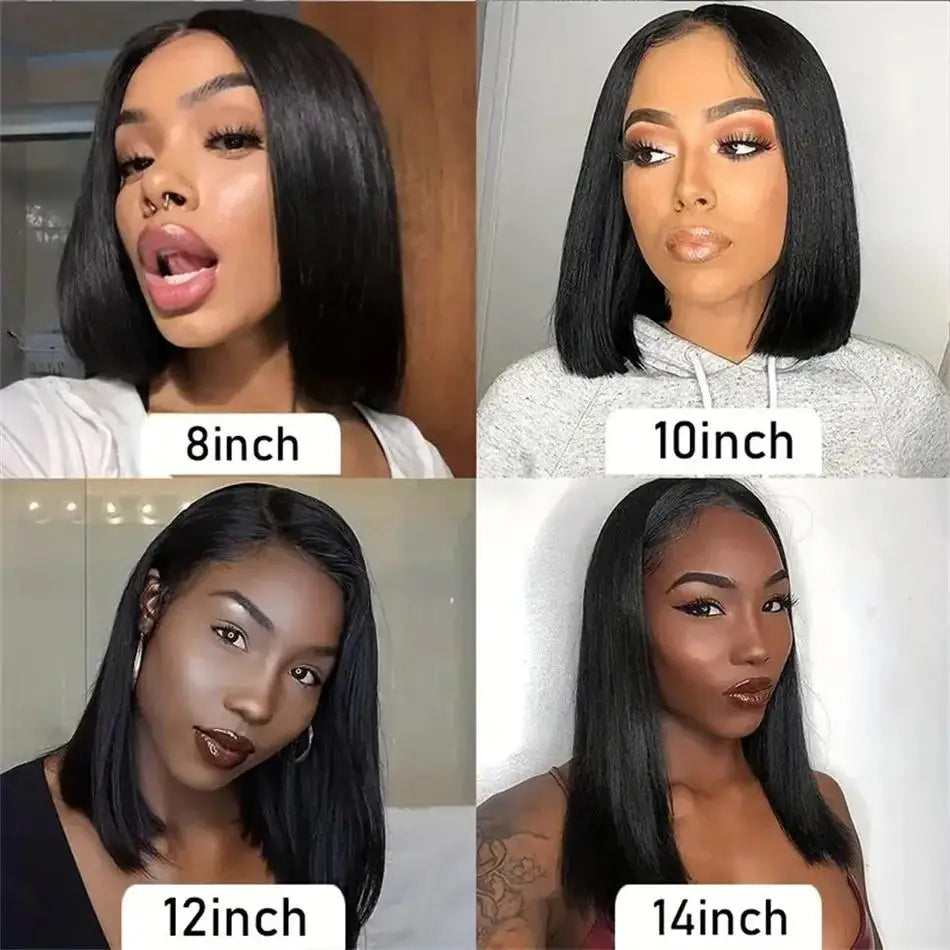 Bone Straight Short Bob V Part Wigs