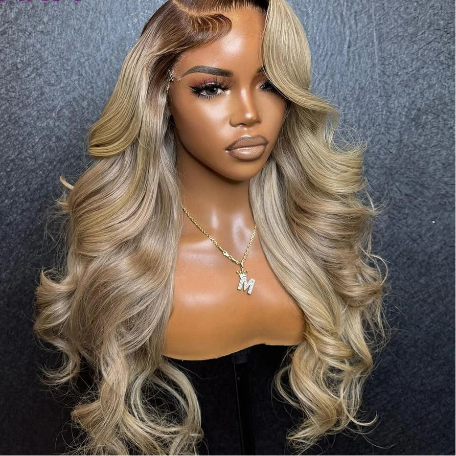 Ombre Blonde With Dark Roots Colored