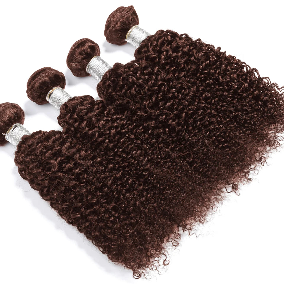 Chocolate Brown Kinky Curly Human Hair Bundles