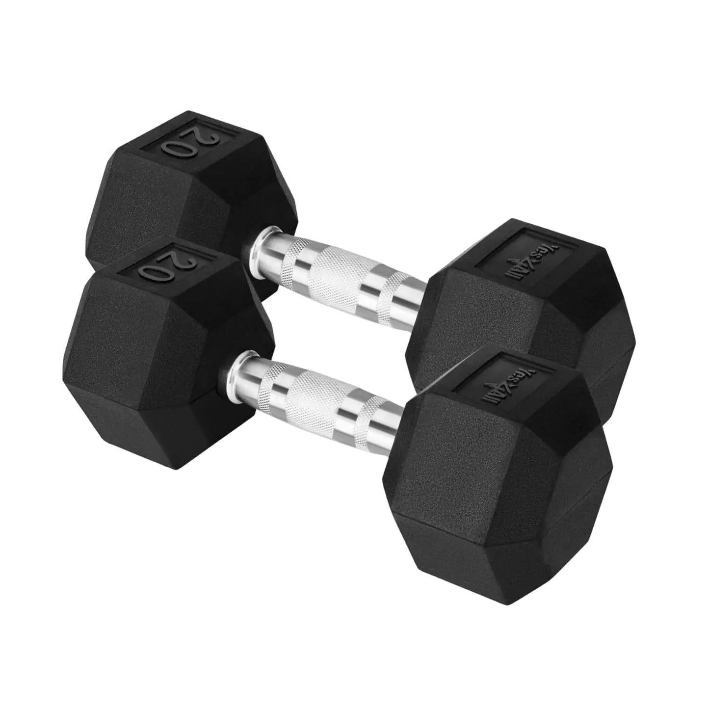 Chrome/Rubber Grip Dumbbells