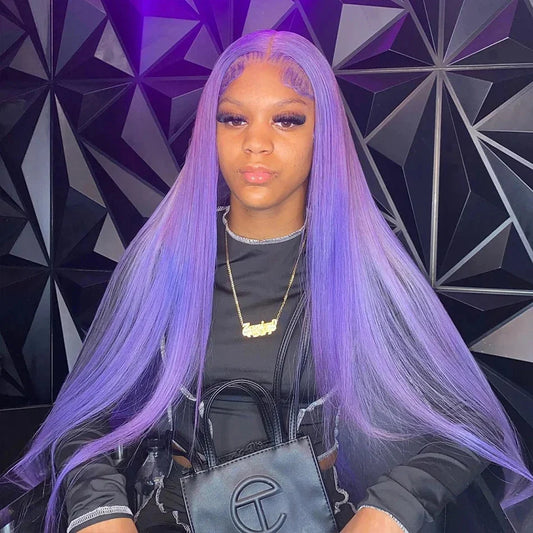 Lavender Purple Lace Frontal Wig Human
