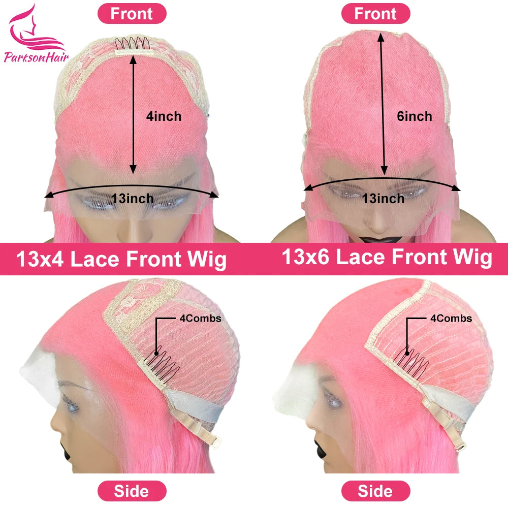 Ombre Pink  Frontal Human Hair