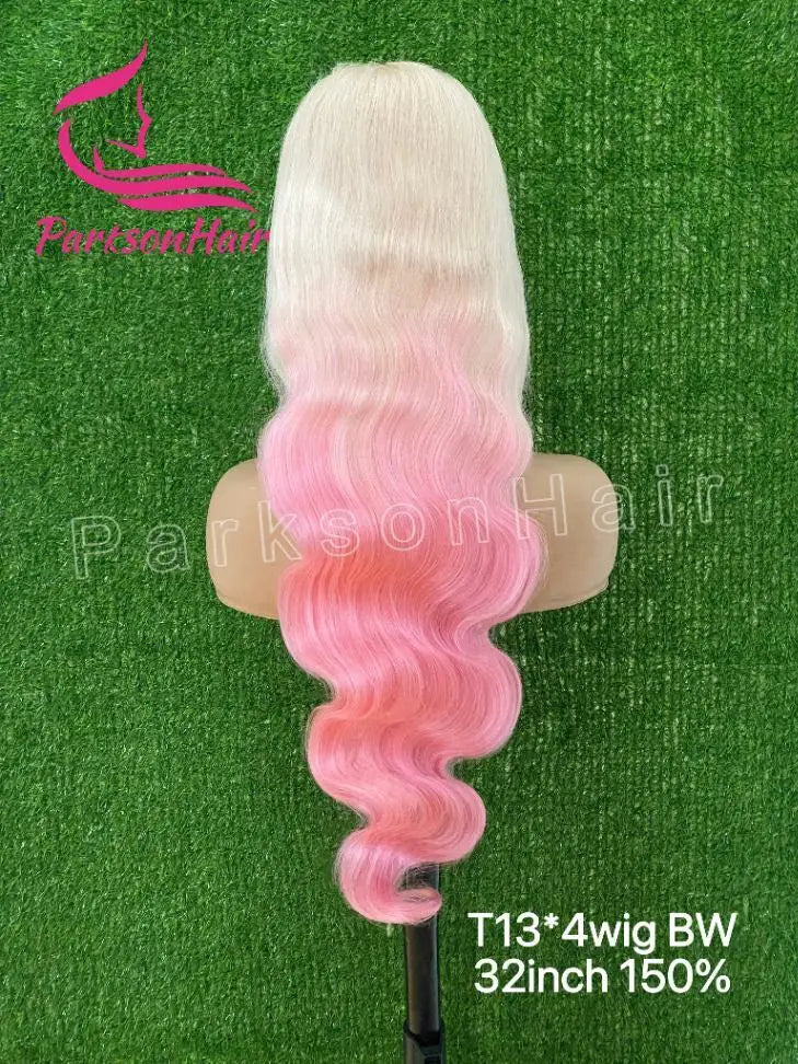 Ombre Pink  Frontal Human Hair