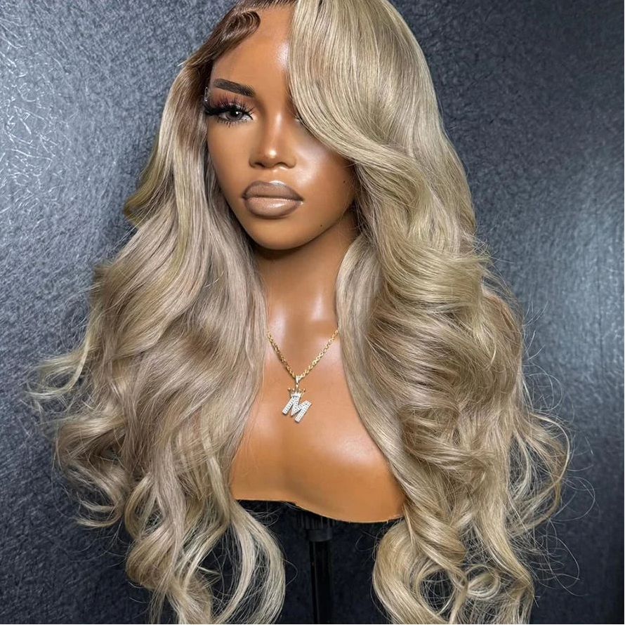 Ombre Blonde With Dark Roots Colored