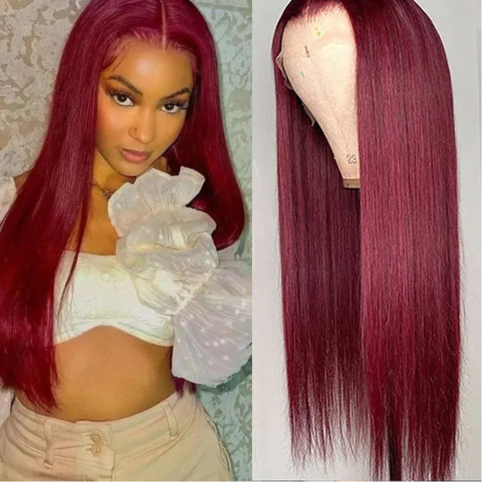 99J Colored Burgundy Straight Wig