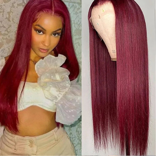 99J Colored Burgundy Straight Wig