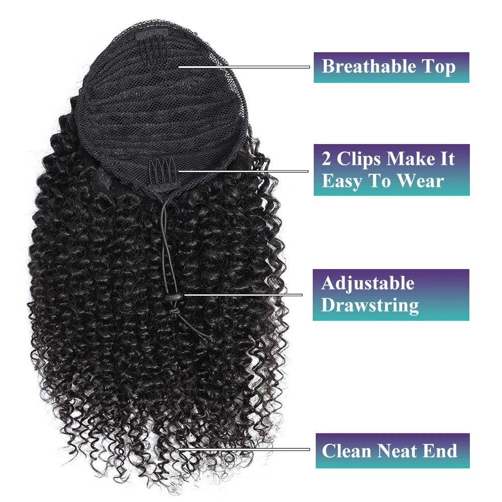 Deep Wave Drawstring Ponytail