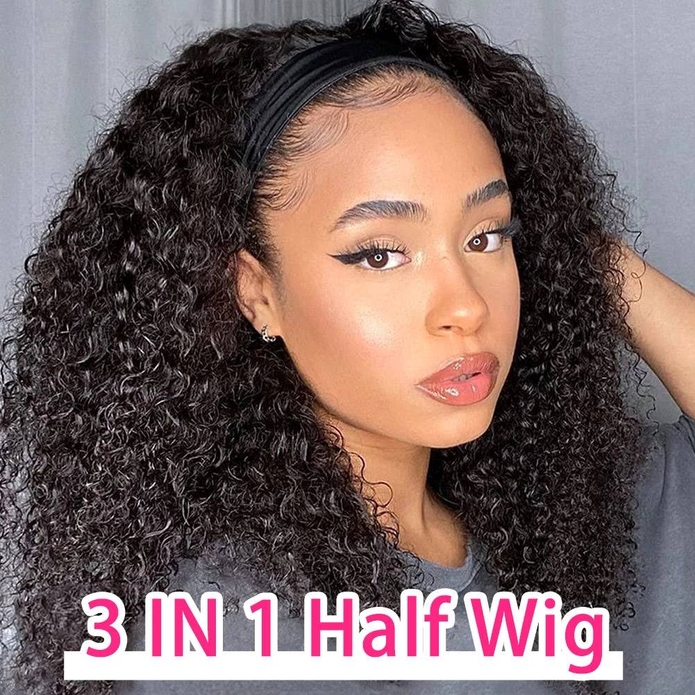 Curly Half Wig Human Hair