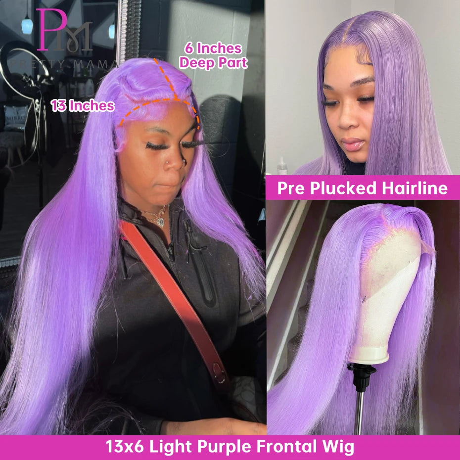 Purple Lace Fronts Wigs Human Hair
