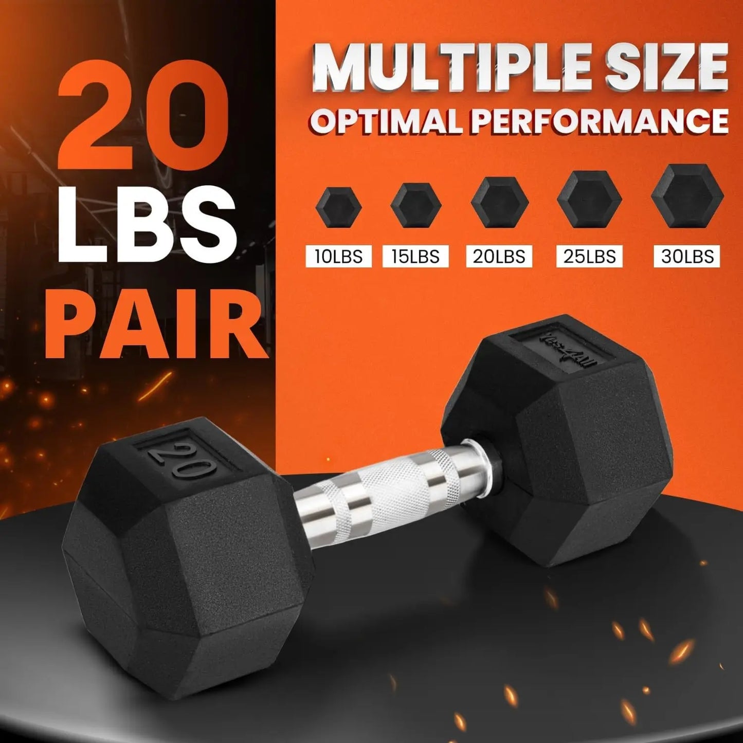 Chrome/Rubber Grip Dumbbells