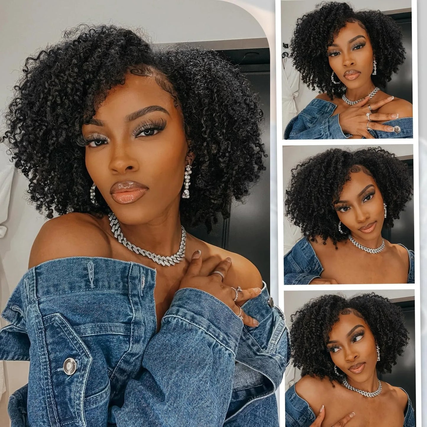 V Part Wig Human Hair 12A