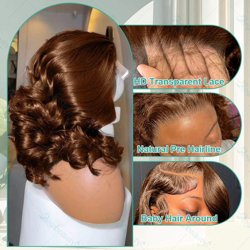 Chocolate Brown Body Wave Bob Wig