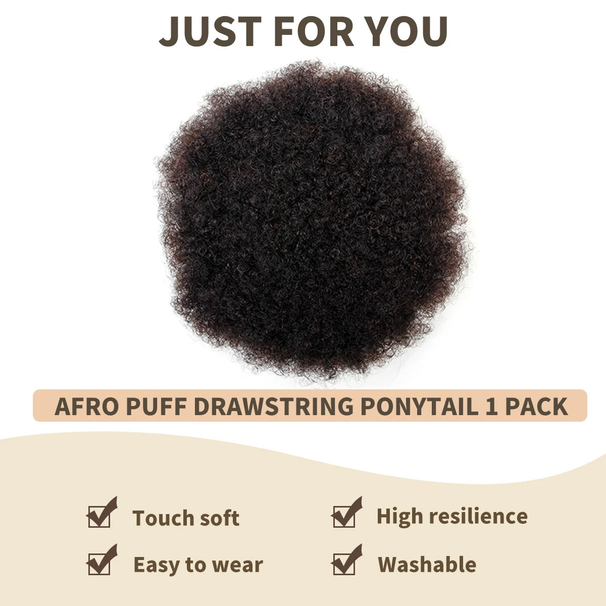 Ponytail Kinky Curly Afro Puff Drawstring