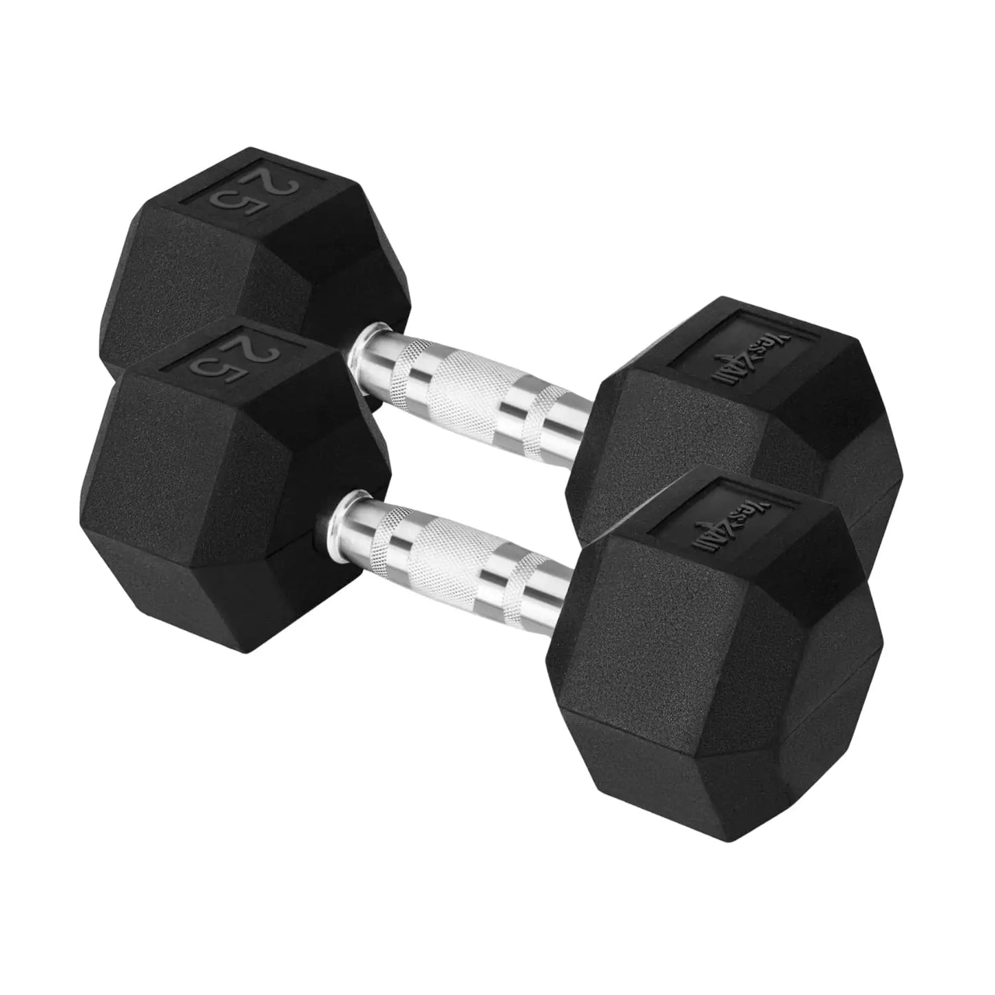 Chrome/Rubber Grip Dumbbells