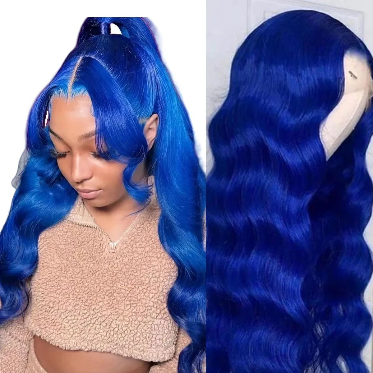 Navy Blue  Body Wave 13x4 Human Hair Frontal