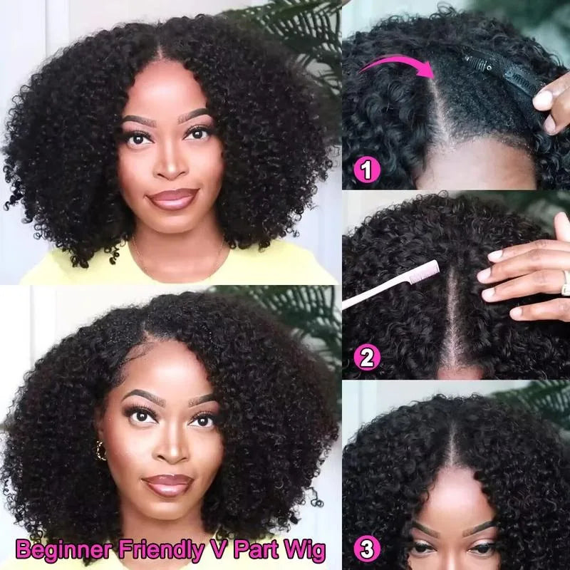 V Part Wig Human Hair 12A