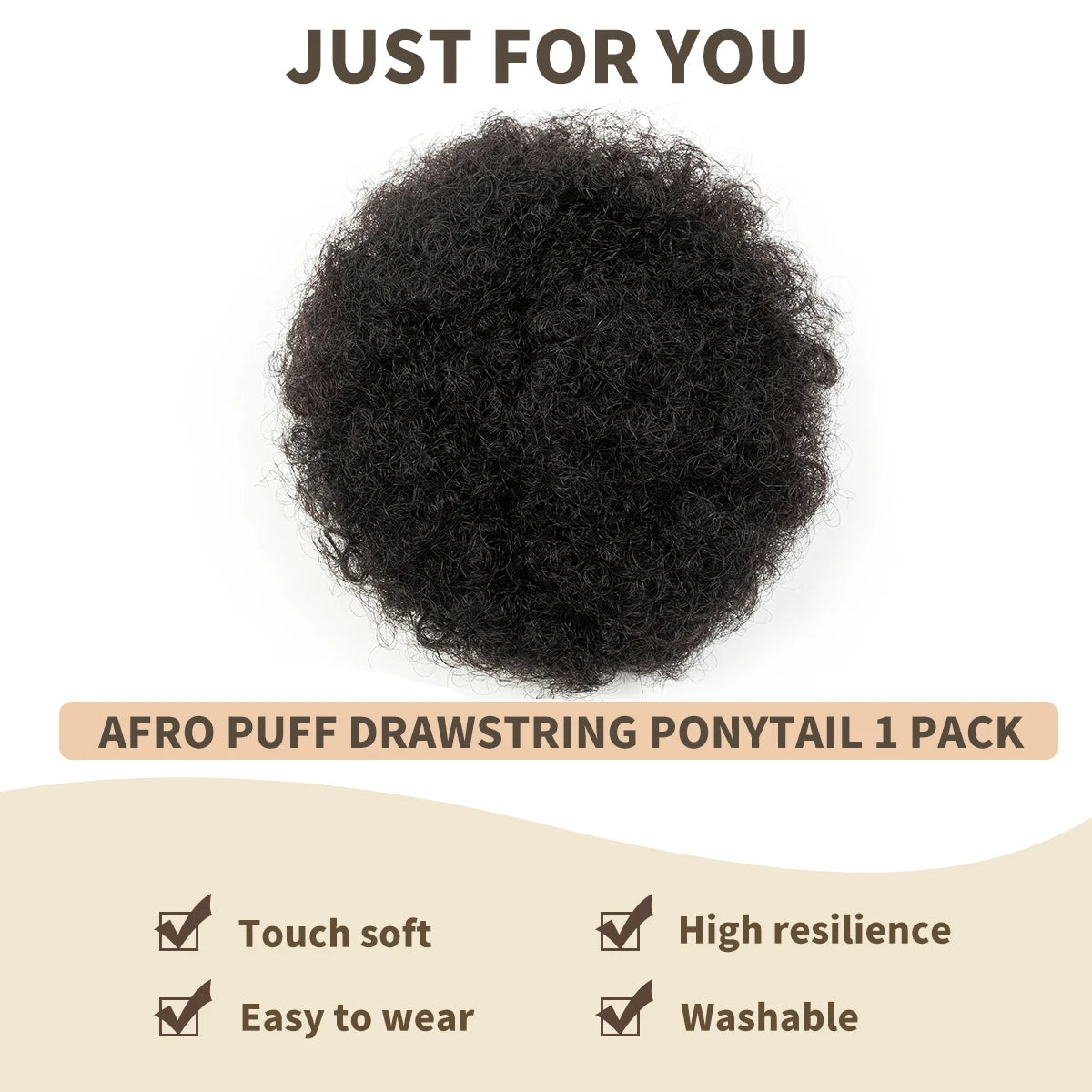 Ponytail Kinky Curly Afro Puff Drawstring