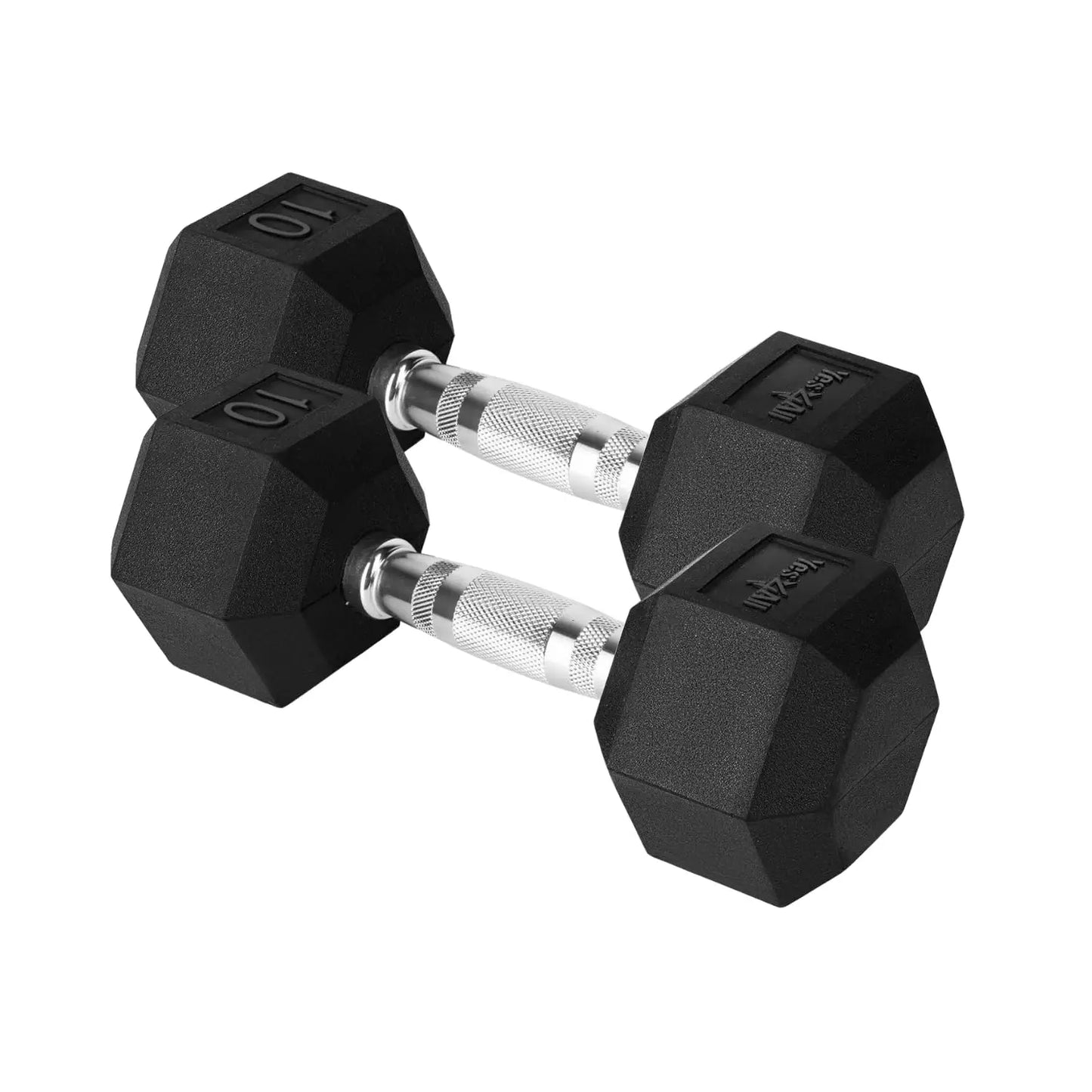 Chrome/Rubber Grip Dumbbells