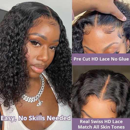 Water Wave Bob Wigs Human Hair m