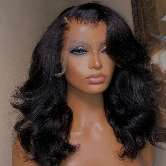 Body Wave Bob Wig Frontal 180% Density black